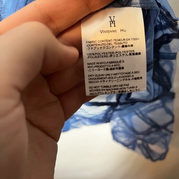 NWT Vivienne Hu Sheer Diamond Embroidered Print Blouse Size 8 - Picture 7 of 7